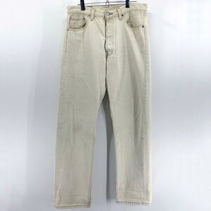 Vintage Levi’s Cream Beige 501 XX Women’s Button Fly Rigid Denim High Rise Jeans